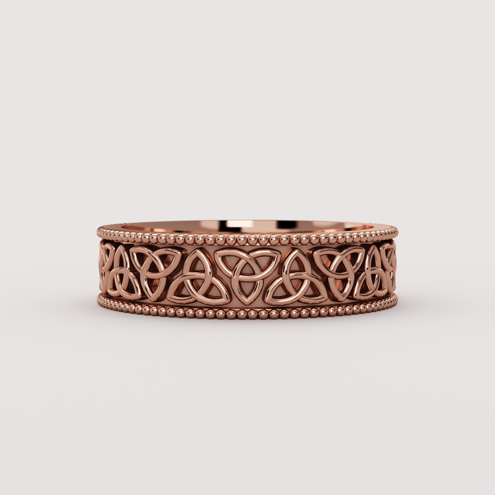 Callum - Celtic-Inspired Trinity Knot Pattern Unisex 6.00mm Wedding Ring - Made-to-Order