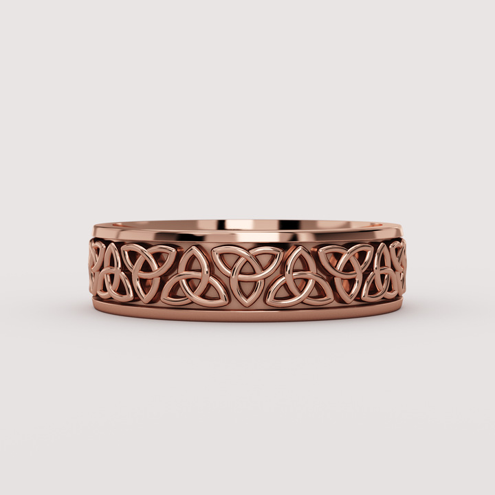 Callum - Celtic-Inspired Trinity Knot Pattern Unisex 6.00mm Wedding Ring - Made-to-Order