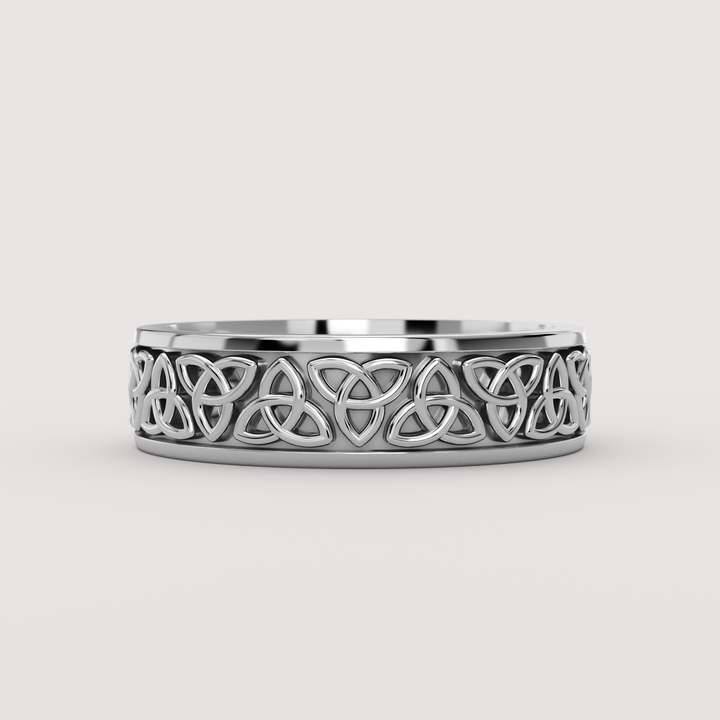 Callum - Celtic-Inspired Trinity Knot Pattern Unisex 6.00mm Wedding Ring - Made-to-Order
