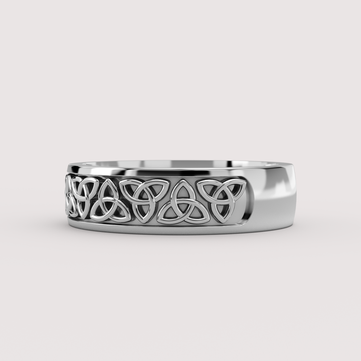 Callum - Celtic-Inspired Trinity Knot Pattern Unisex 6.00mm Wedding Ring - Made-to-Order