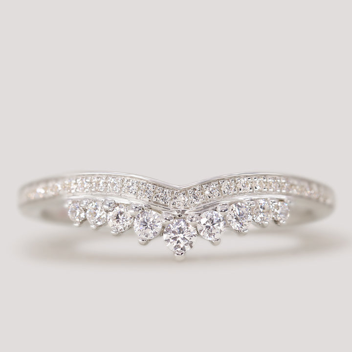 Cecilia - Graduating Diamond Tiara Half Eternity Wedding Ring - Made-to-Order