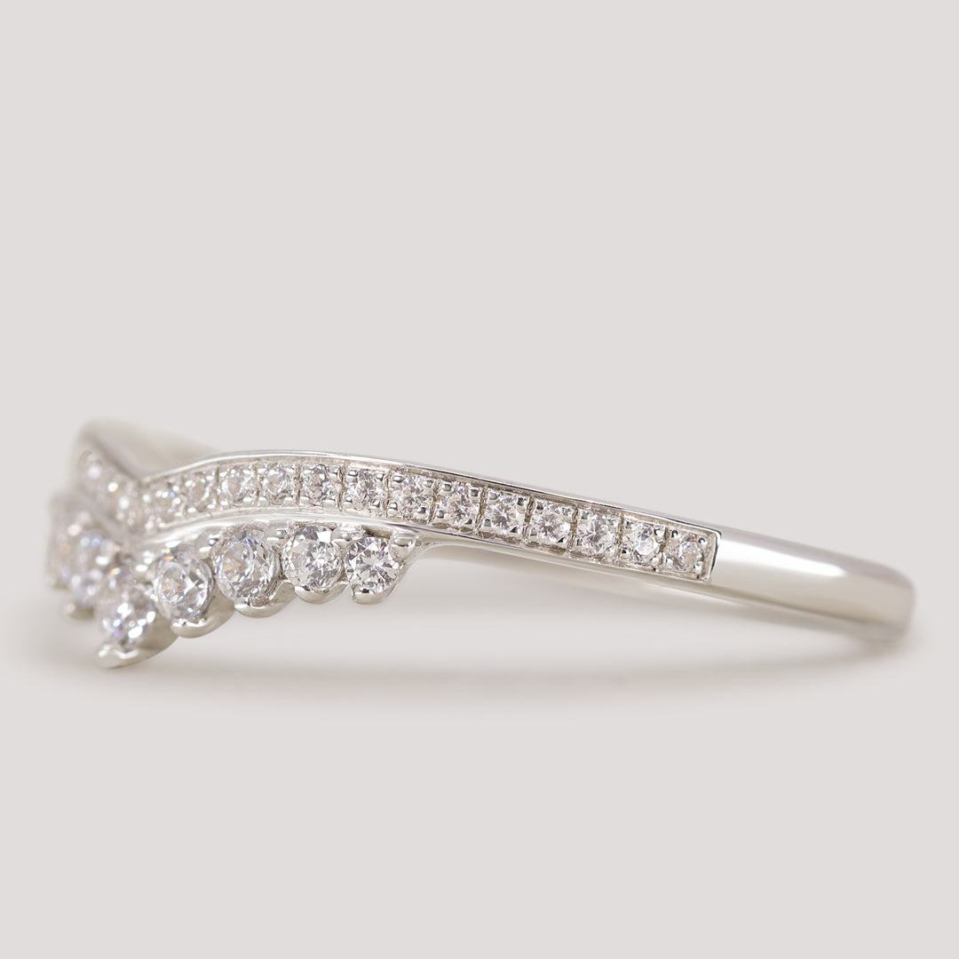 Cecilia - Graduating Diamond Tiara Half Eternity Wedding Ring - Made-to-Order