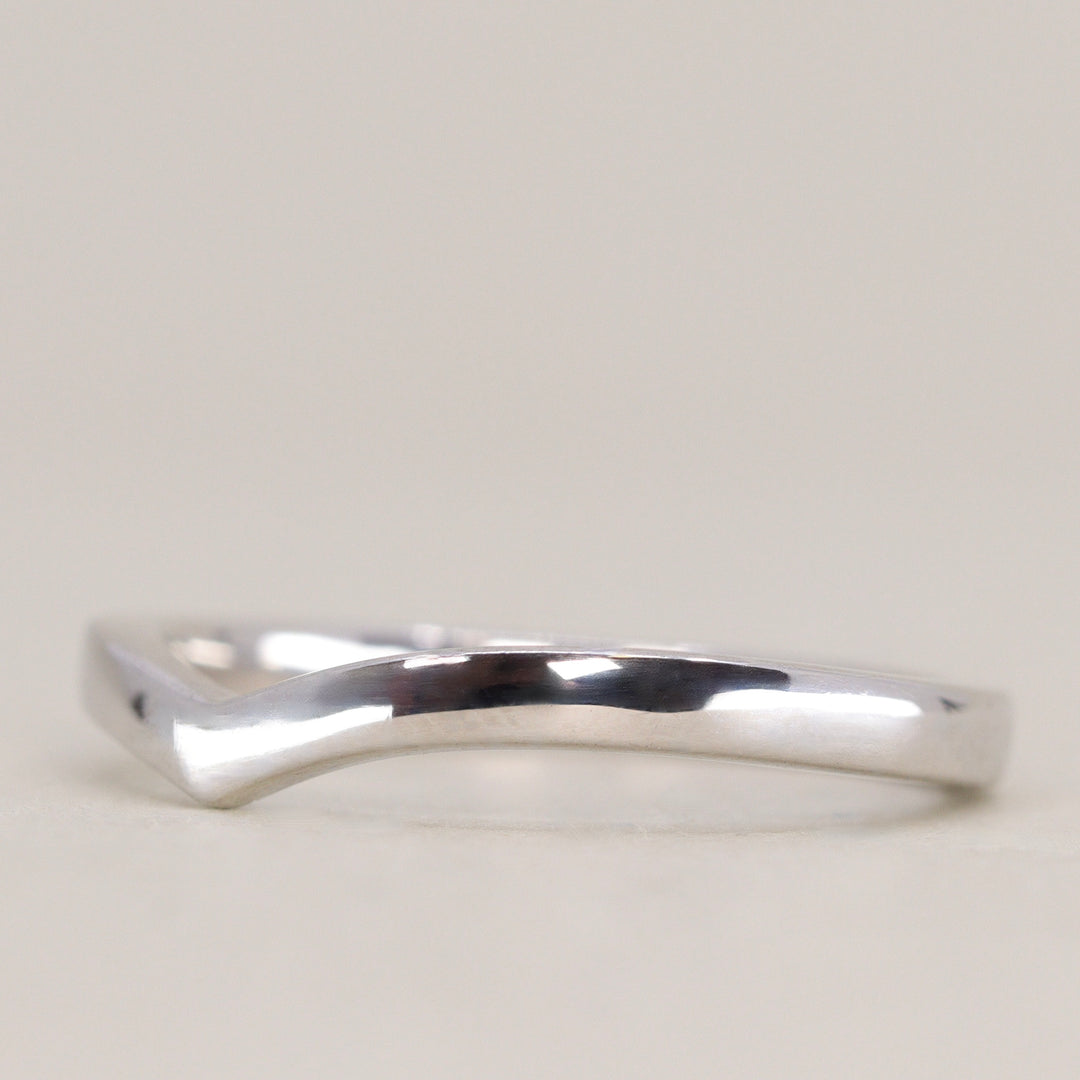 Clara - Polished Wishbone Shaped Wedding Ring 2.3mm Width - Made-to-Order