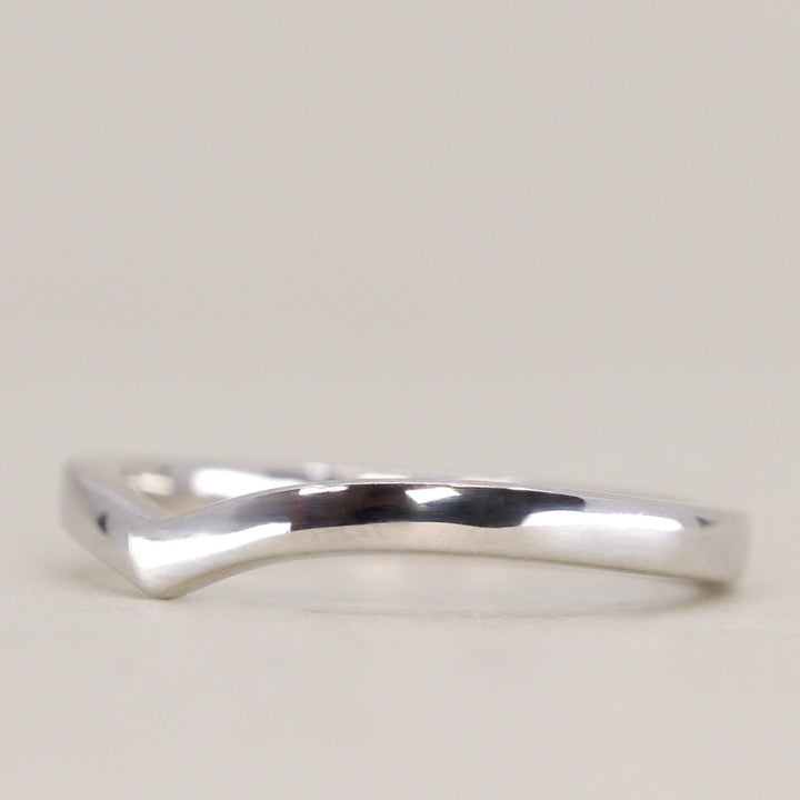 Clara - Polished Wishbone Shaped Wedding Ring 2.3mm Width - Made-to-Order