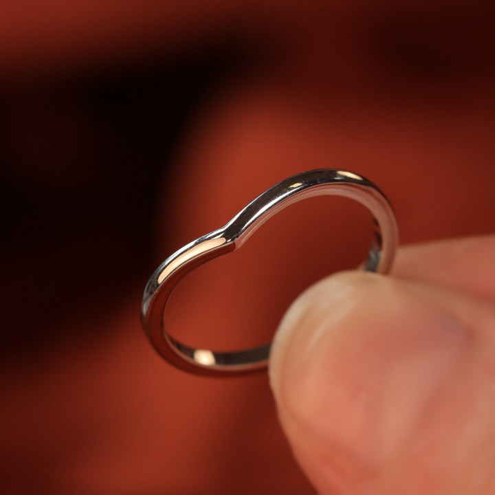 Simple platinum wishbone wedding ring