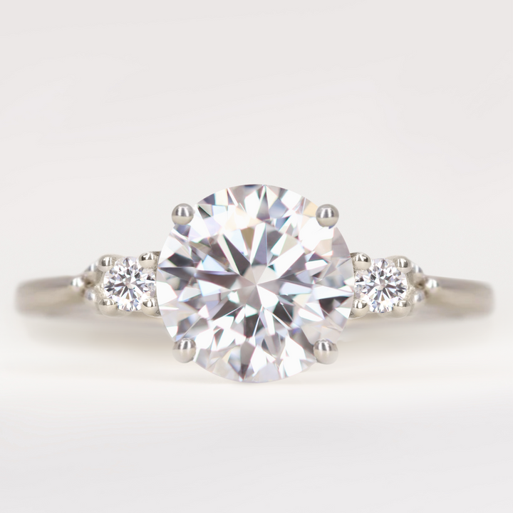 Natalia - Round Brilliant Cut 2.00ct Lab Grown Diamond Trilogy Engagement Ring Engagement Rings - Made-to-Order