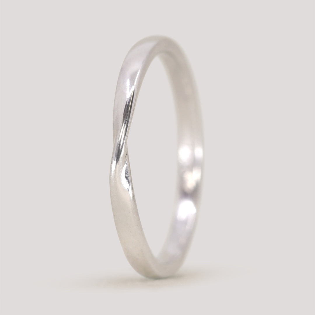 Dee - Ribbon Twist Polished Wedding Ring - Made-to-Order