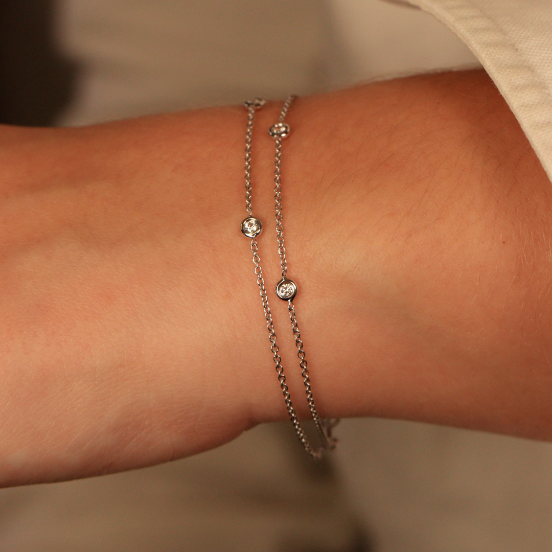 Diamond bezel bracelet