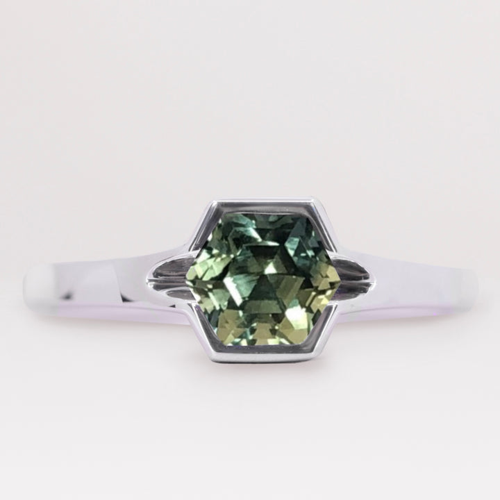 Gender neutral unisex unique engagement ring