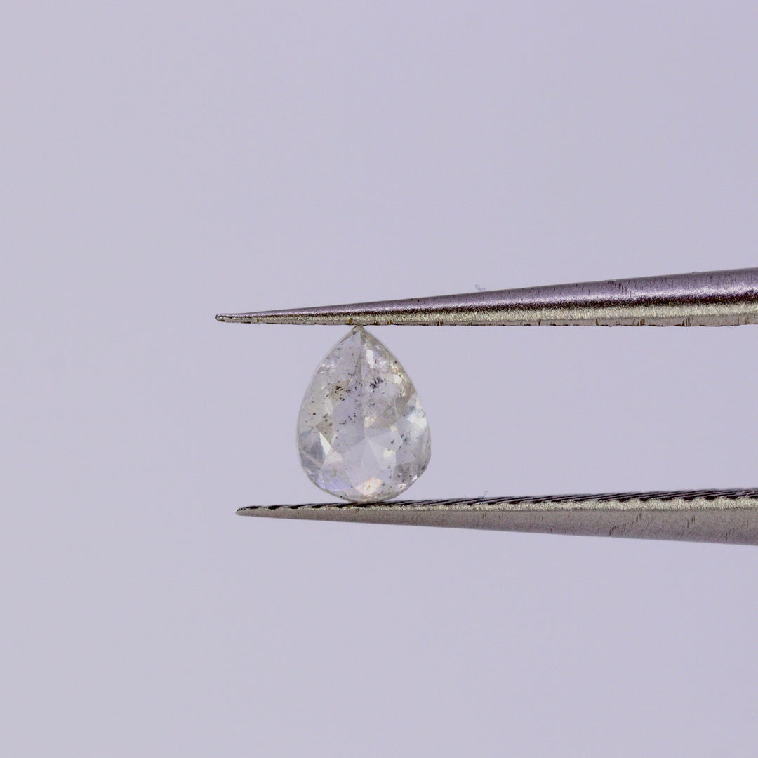 Salt and pepper diamond | 0.44ct Pear Rose Cut, Loose Gemstone
