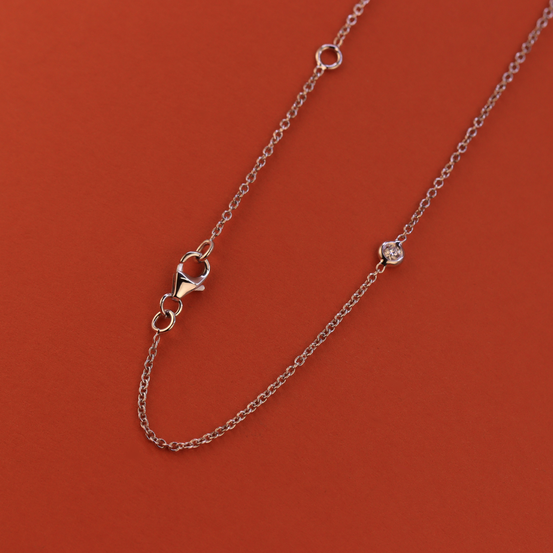 Lab grown diamond necklace in silver