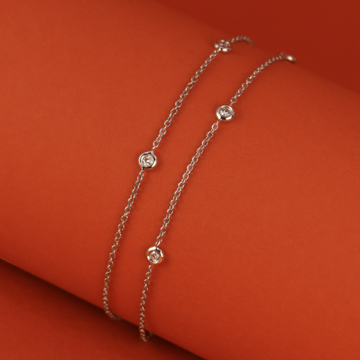 Bezel set diamond bracelet