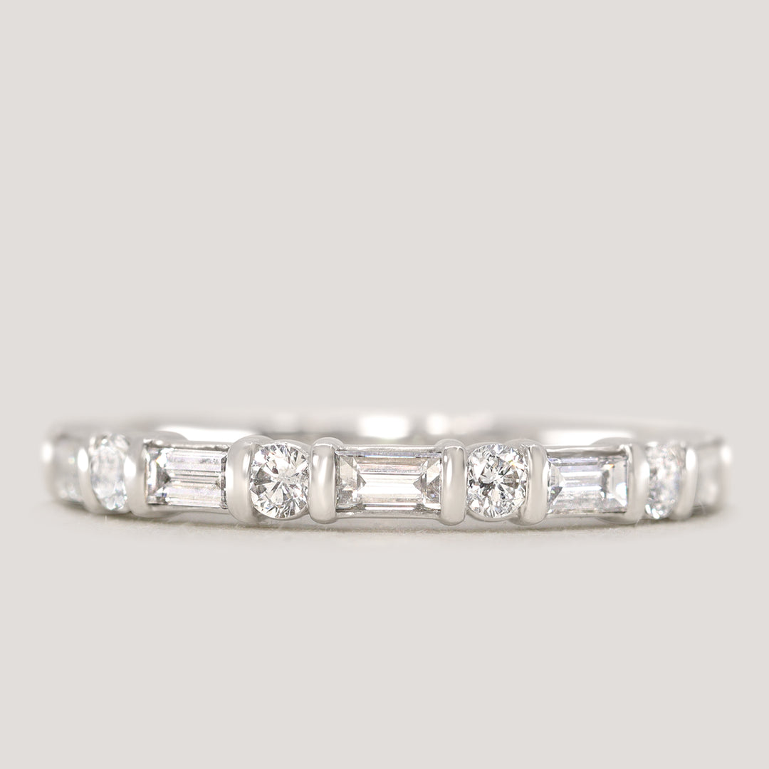 Elena - Art Deco Lab Grown Diamond Set Half Eternity Wedding Ring - Made-to-Order