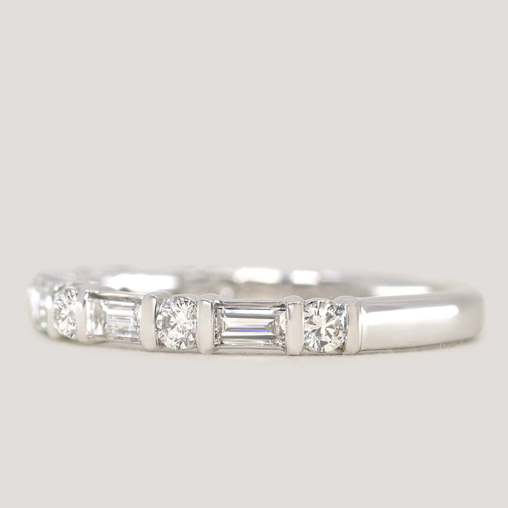 Elena - Art Deco Lab Grown Diamond Set Half Eternity Wedding Ring - Made-to-Order