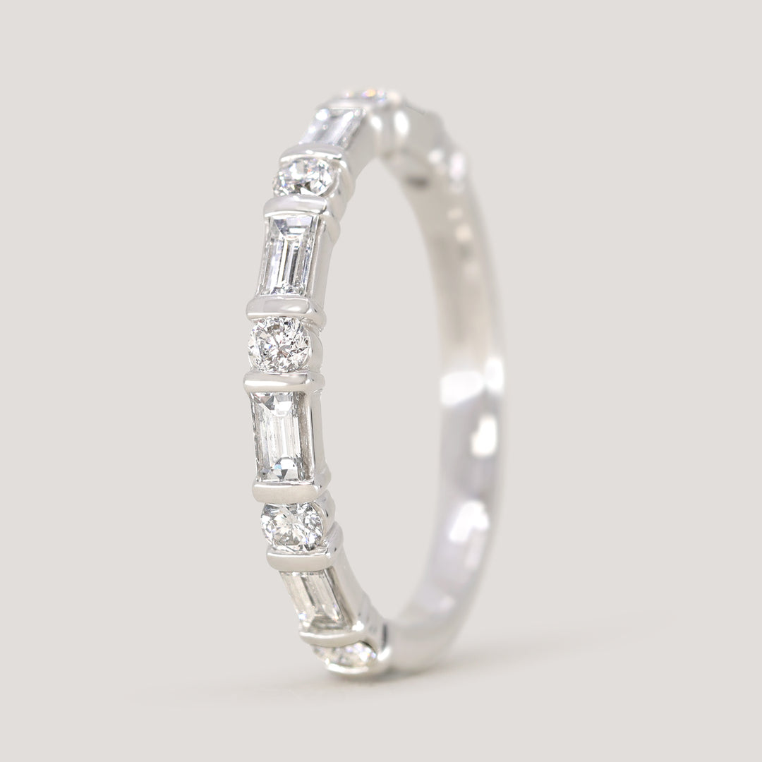 Elena - Art Deco Lab Grown Diamond Set Half Eternity Wedding Ring - Made-to-Order Wedding Rings - Made-to-Order