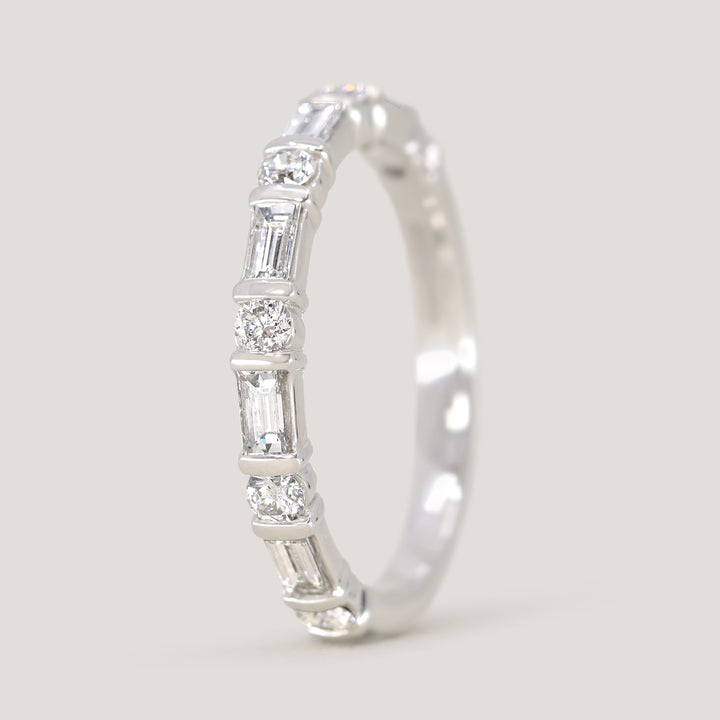 Elena - Art Deco Lab Grown Diamond Set Half Eternity Wedding Ring - Made-to-Order