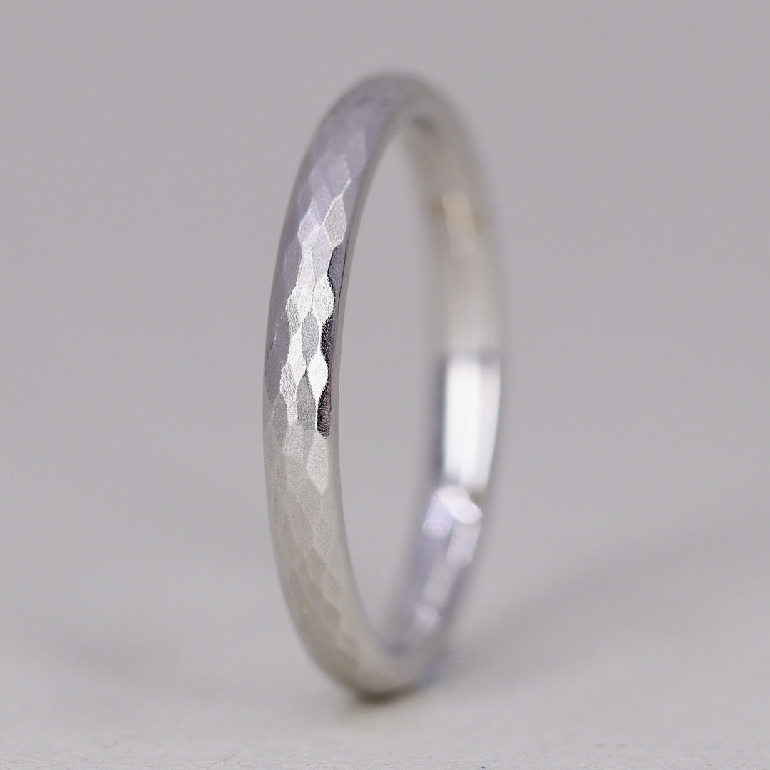 Elliott - Light Court Hammered Wedding Ring - Made-to-Order
