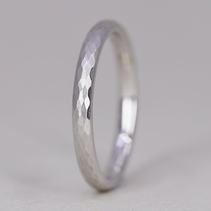 Elliott - Light Court Hammered Wedding Ring - Made-to-Order