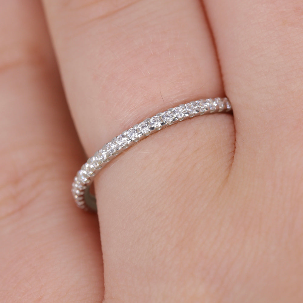 Ellis - Diamond Set Half Eternity Straight Wedding Ring - Made-to-Order Wedding Rings - Made-to-Order