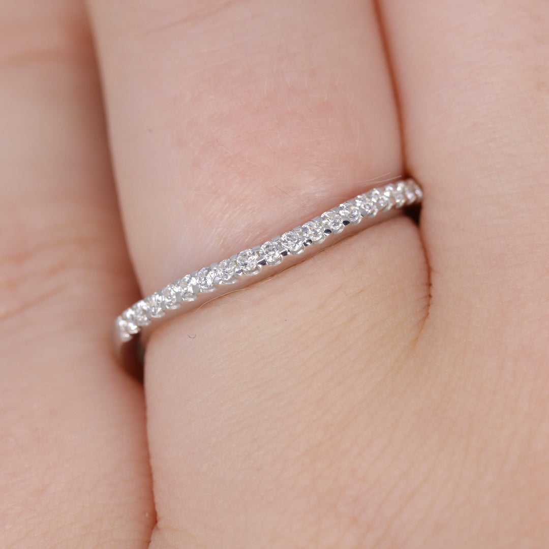 Ellis - Diamond Set Wave Shaped Wedding Ring - Made-to-Order