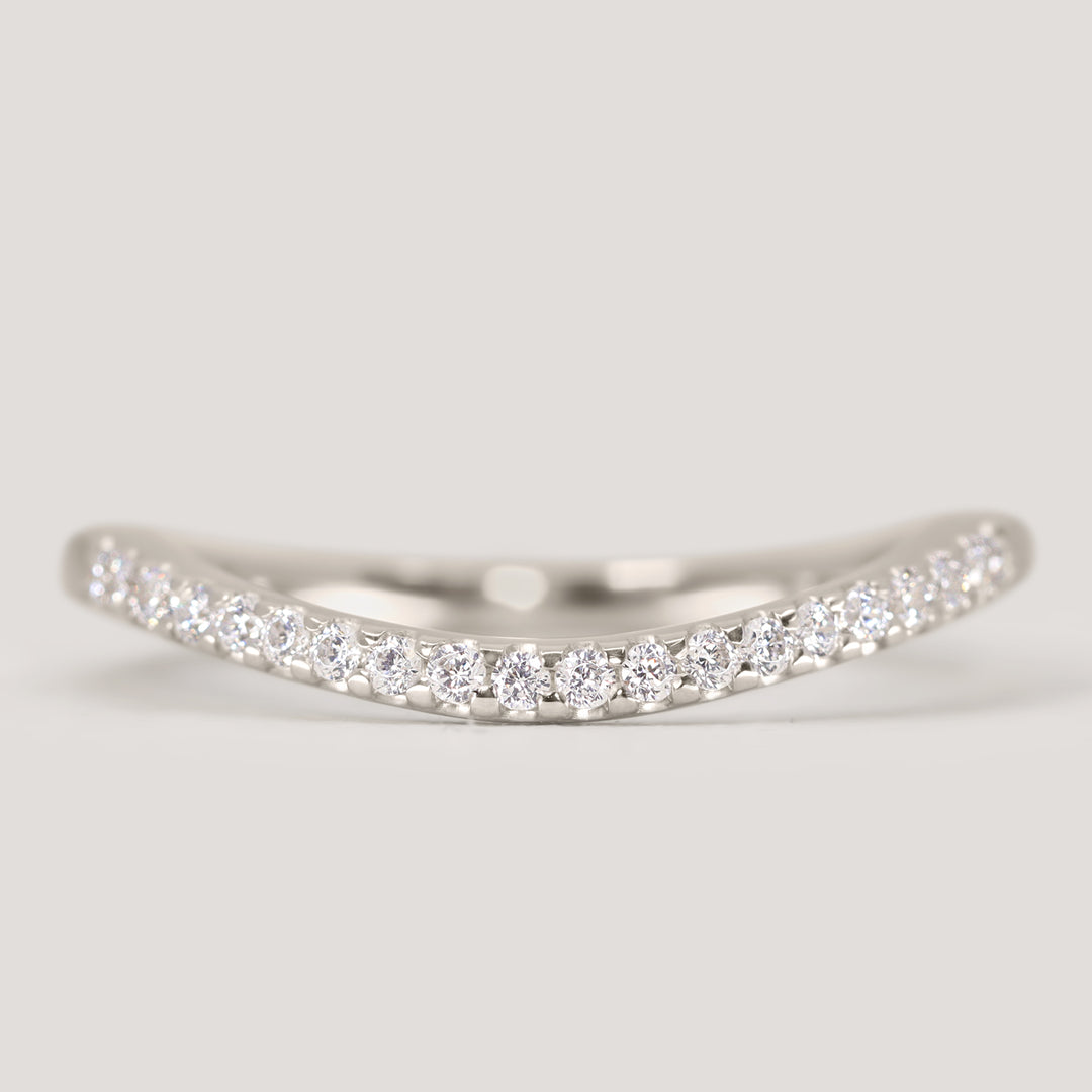 Ellis - Diamond Set Wave Shaped Wedding Ring - Made-to-Order