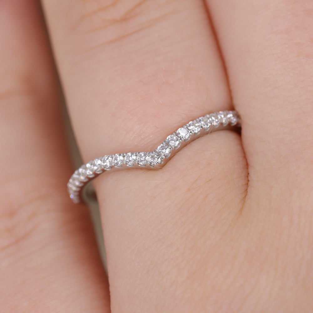 Bridal Set - Carmen & Ellis - Oval Lab Grown Diamond Solitaire Engagement Ring with Pavé Band and Diamond Wishbone Wedding Ring Bridal Sets