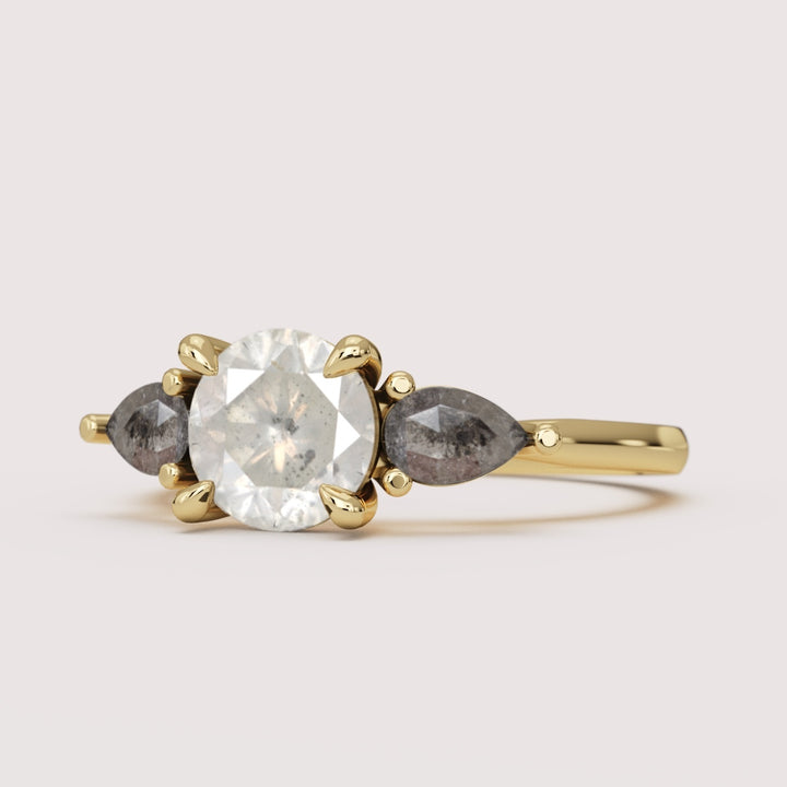 Elspeth - Salt & Pepper Galaxy Celestial Diamond Trilogy Made-to-Order Engagement Ring