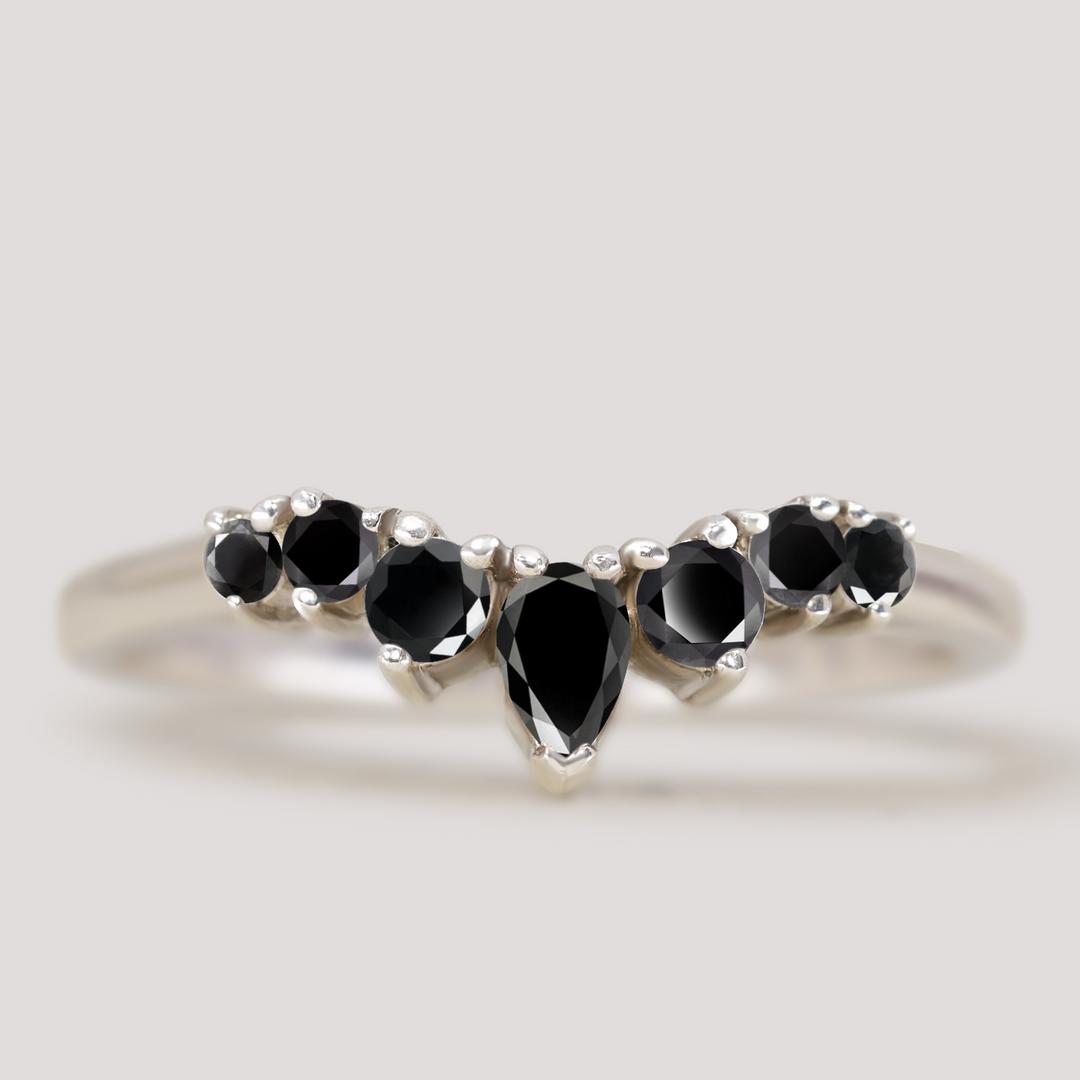 Emma - Black Diamond Tiara Wedding Ring - Made-To-Order Wedding Rings - Made-to-Order