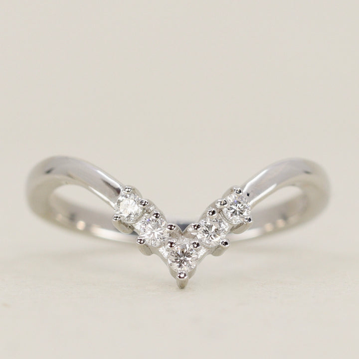 Enid - Diamond Set Wishbone Wedding Ring - Made-to-Order