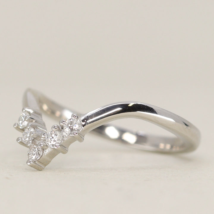 Enid - Diamond Set Wishbone Wedding Ring - Made-to-Order