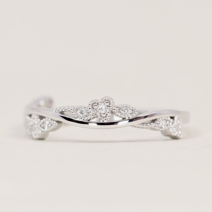 Evie - Floral Diamond Set Wedding Ring - Made-To-Order Wedding Rings - Made-to-Order