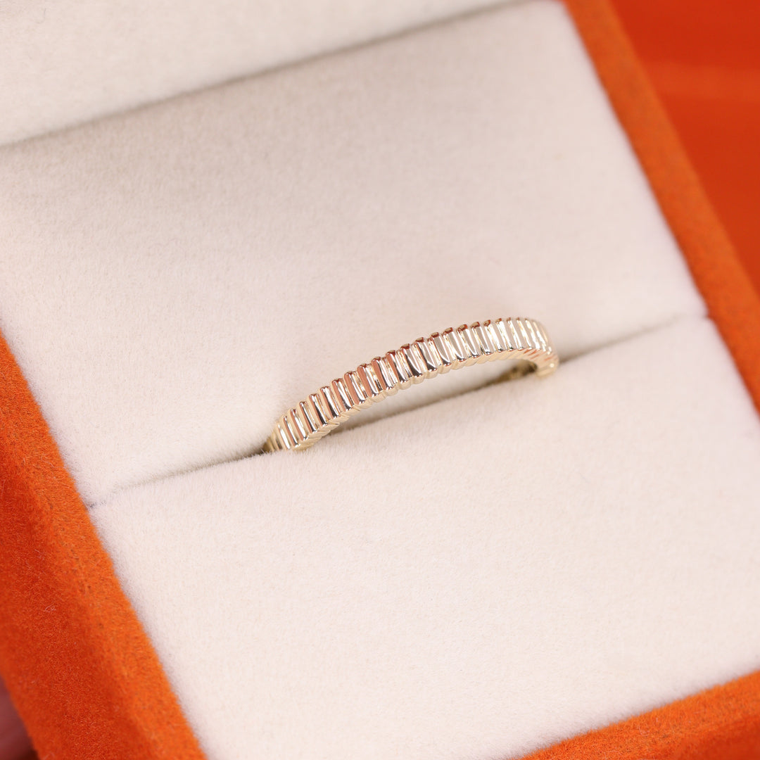 Gabrielle - Ridged Fluted Patterned Wedding Ring - Made-to-Order Wedding Rings - Made-to-Order
