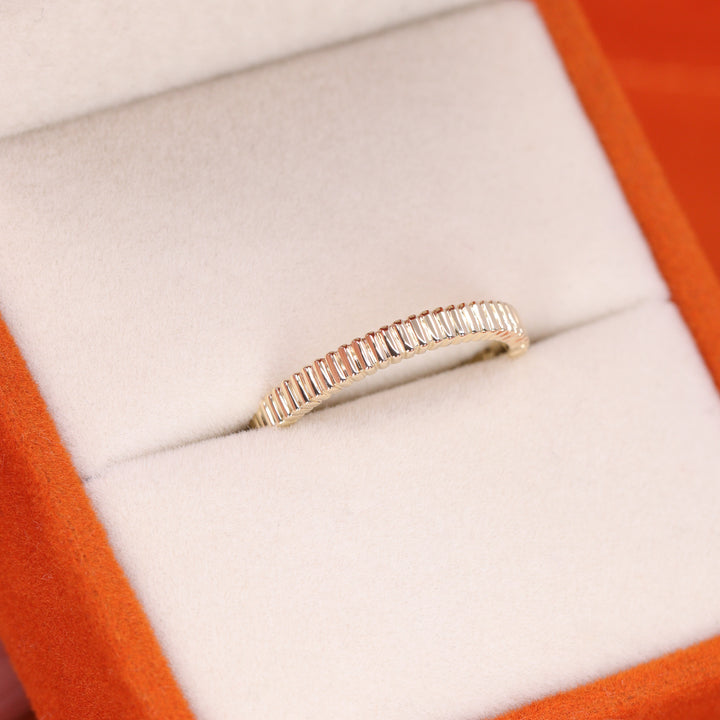 Gabrielle - Ridged Fluted Patterned Wedding Ring - Made-to-Order Wedding Rings - Made-to-Order