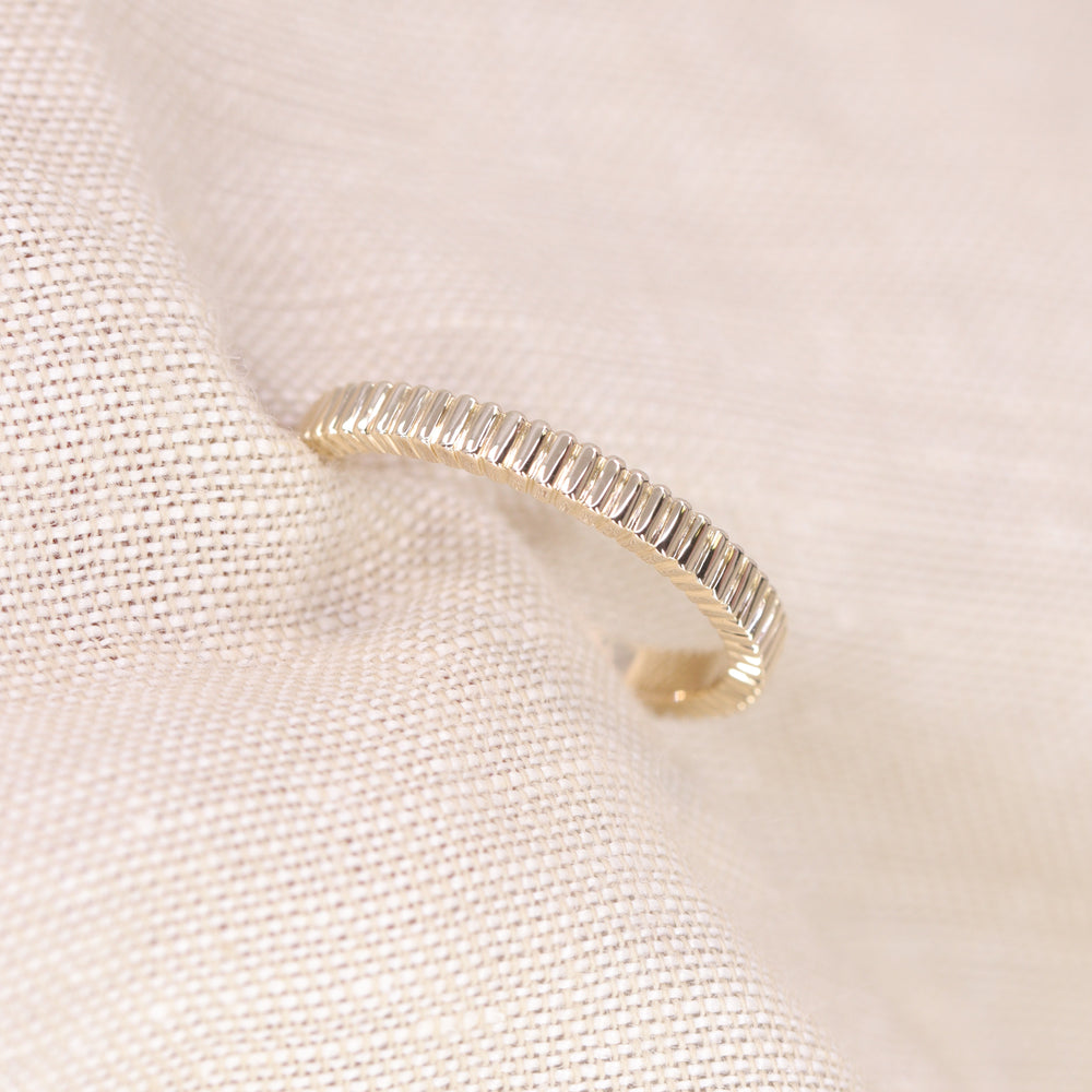 Gabrielle - Ridged Fluted Patterned Wedding Ring - Made-to-Order Wedding Rings - Made-to-Order