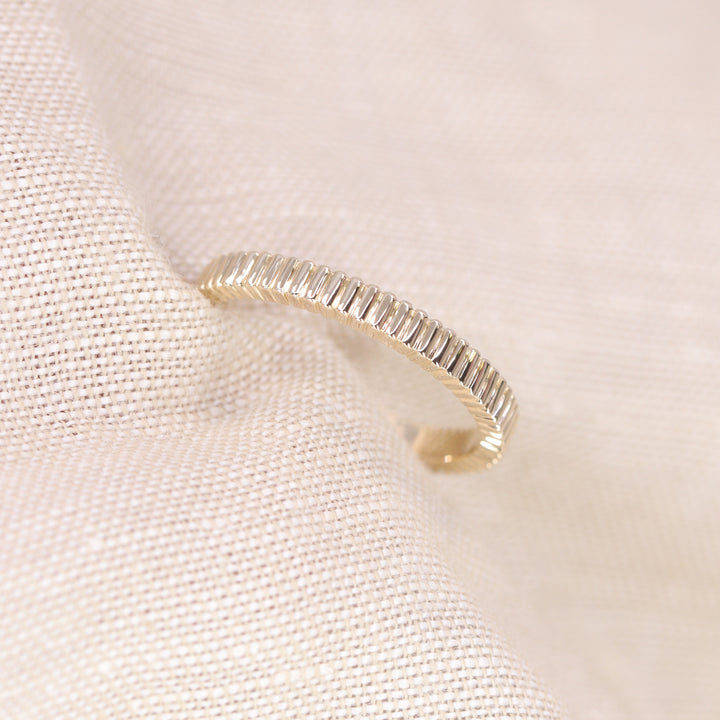 Gabrielle - Ridged Fluted Patterned Wedding Ring - Made-to-Order Wedding Rings - Made-to-Order