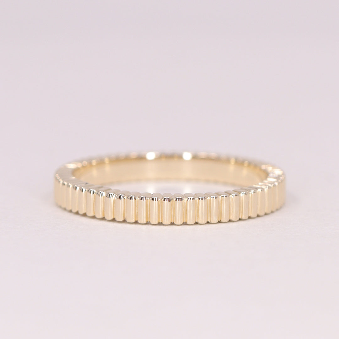 Gabrielle - Ridged Fluted Patterned Wedding Ring - Made-to-Order Wedding Rings - Made-to-Order