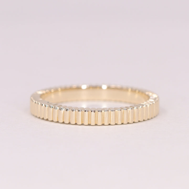 Gabrielle - Ridged Fluted Patterned Wedding Ring - Made-to-Order Wedding Rings - Made-to-Order