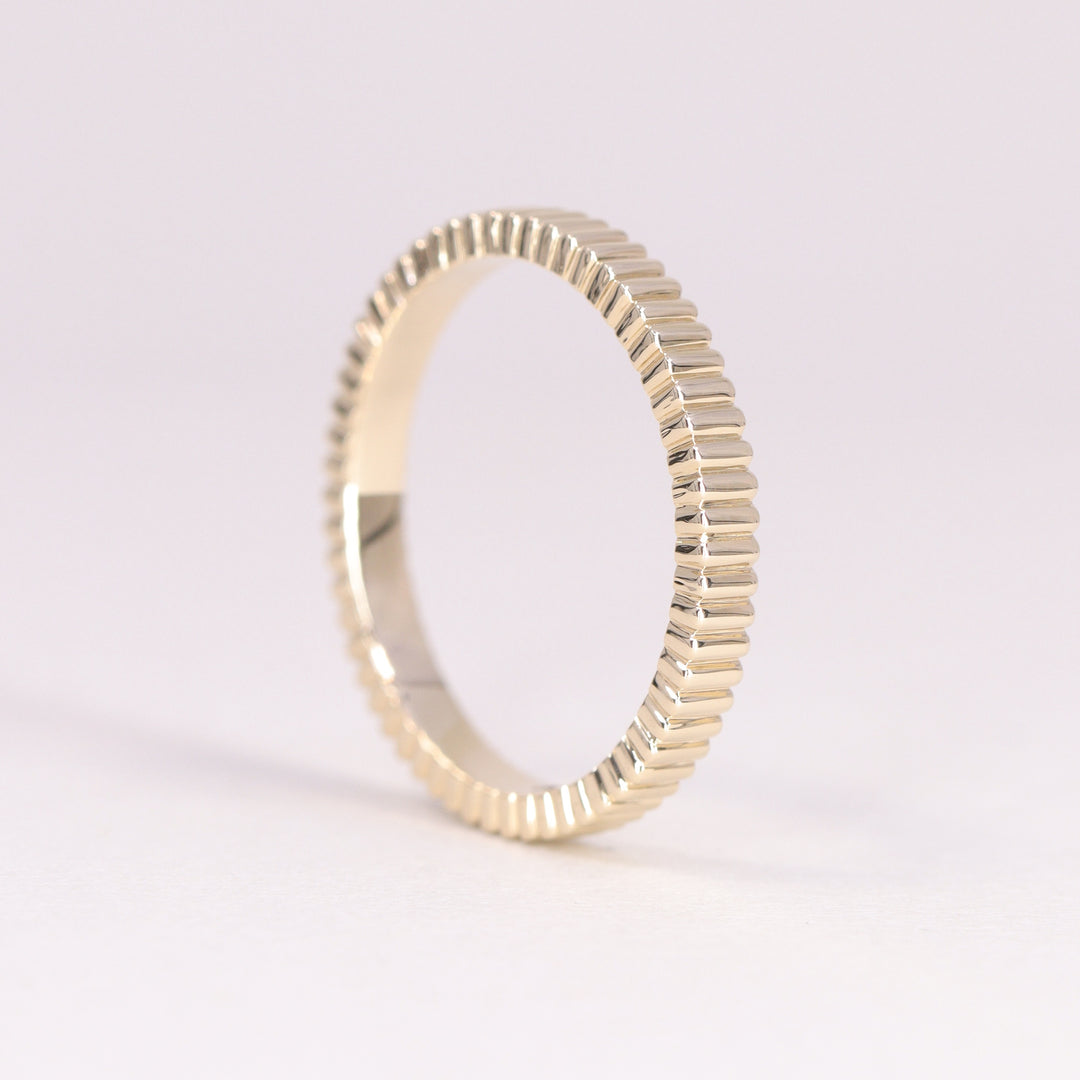 Gabrielle - Ridged Fluted Patterned Wedding Ring - Made-to-Order Wedding Rings - Made-to-Order