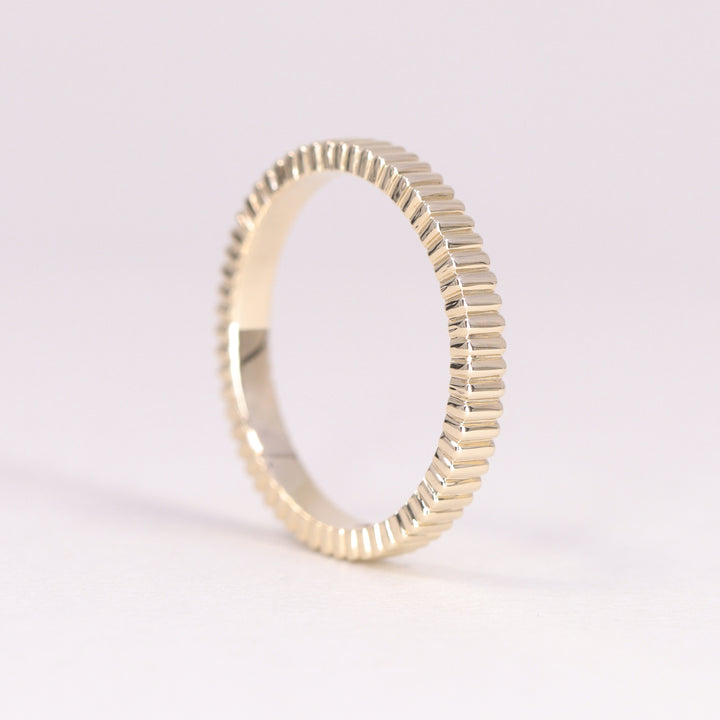 Gabrielle - Ridged Fluted Patterned Wedding Ring - Made-to-Order Wedding Rings - Made-to-Order