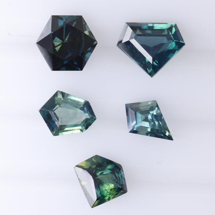 Geometric Teal Sapphires - Available for Custom Engagement Rings