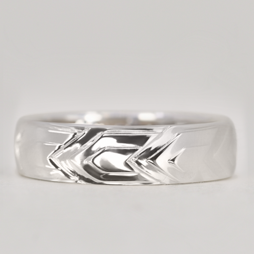 Harley - Art Deco Style Patterned Wedding Ring - Made-to-Order Wedding Rings - Wide