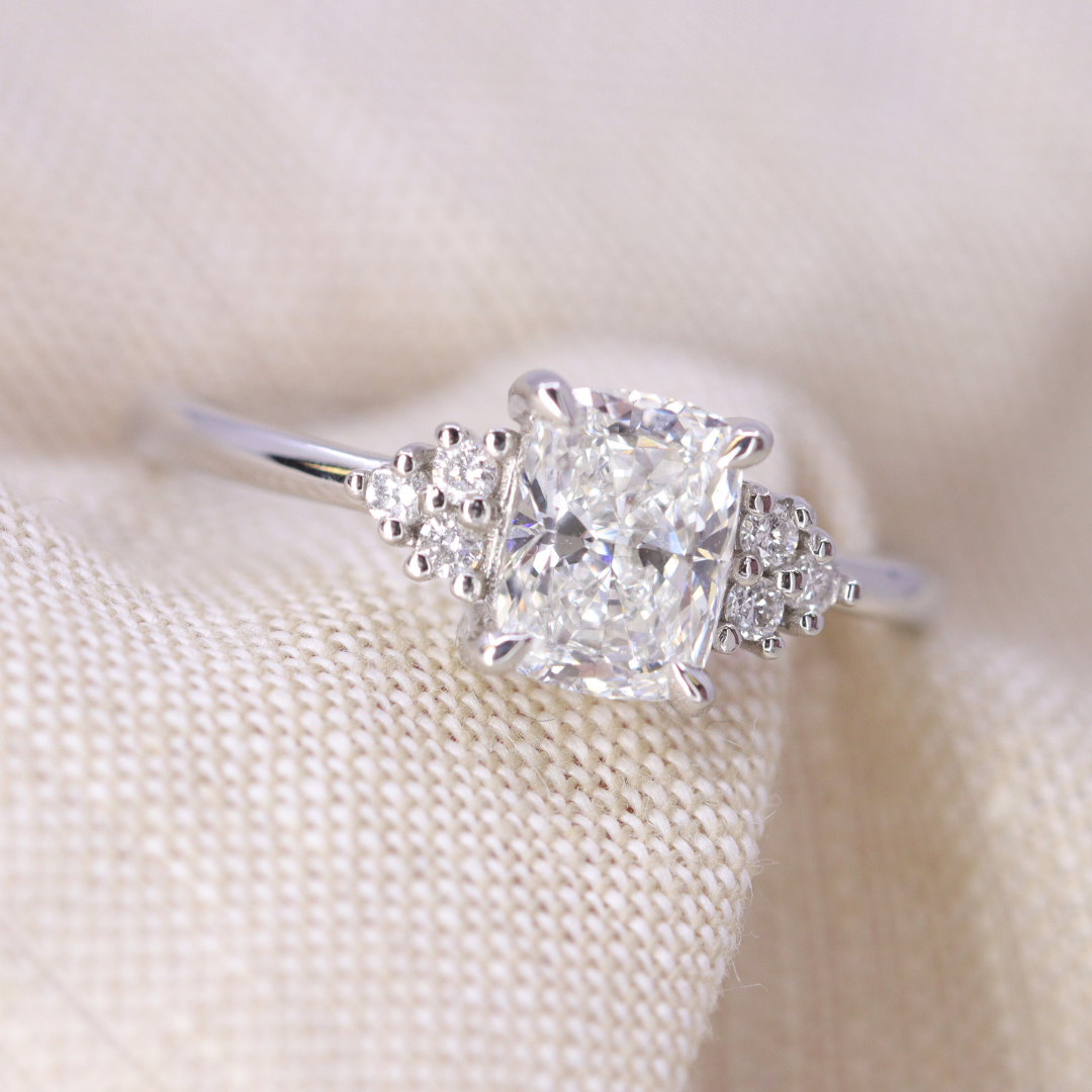 Henrietta - Cushion Cut Diamond Trefoil Cluster Build Your Own Engagement Ring Setting