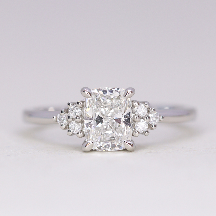 Henrietta - Cushion Cut Diamond Trefoil Cluster Build Your Own Engagement Ring Setting
