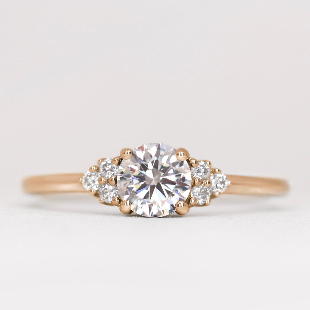 Henrietta - Claw Set Trefoil Cluster Engagement Ring Setting