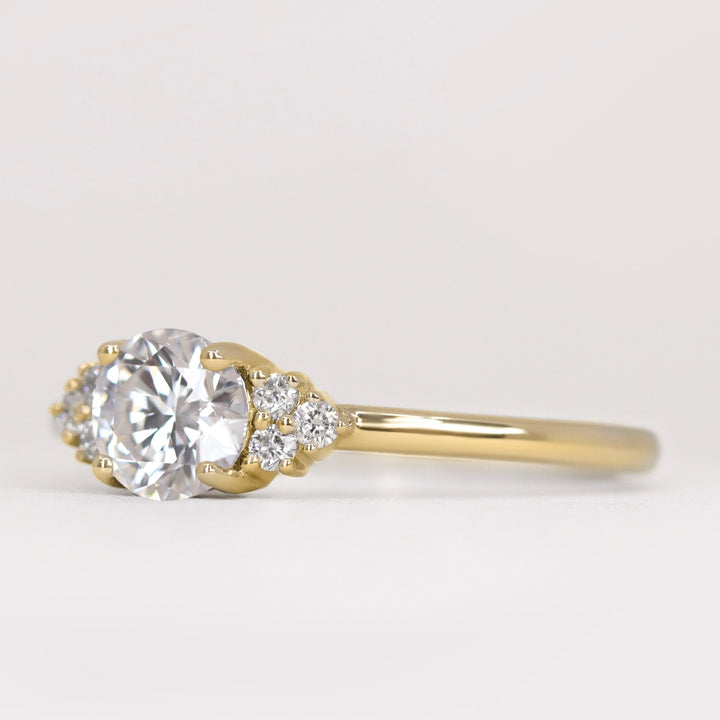 Henrietta - Round Brilliant Cut Lab Grown Diamond Cluster Engagement Ring Engagement Rings - Made-to-Order