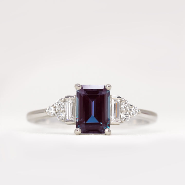 Arden - Emerald Cut Gemstone Art Deco Engagement Ring