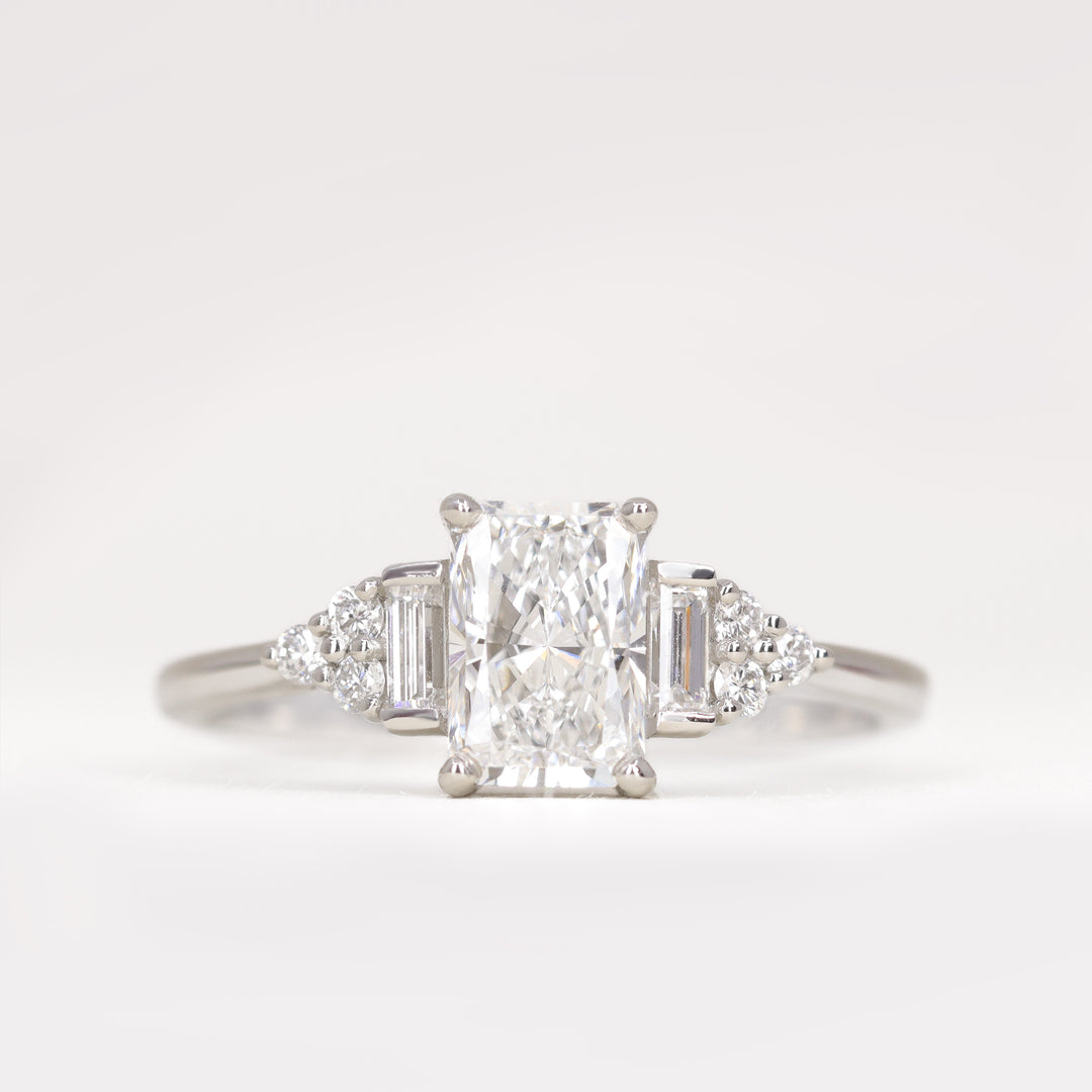 Arden - Radiant Cut Lab Grown Diamond Art Deco Engagement Ring