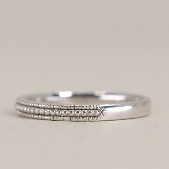 Quinn - Vintage Style Beaded Full or Half Eternity Style Wedding Ring - Made-to-Order