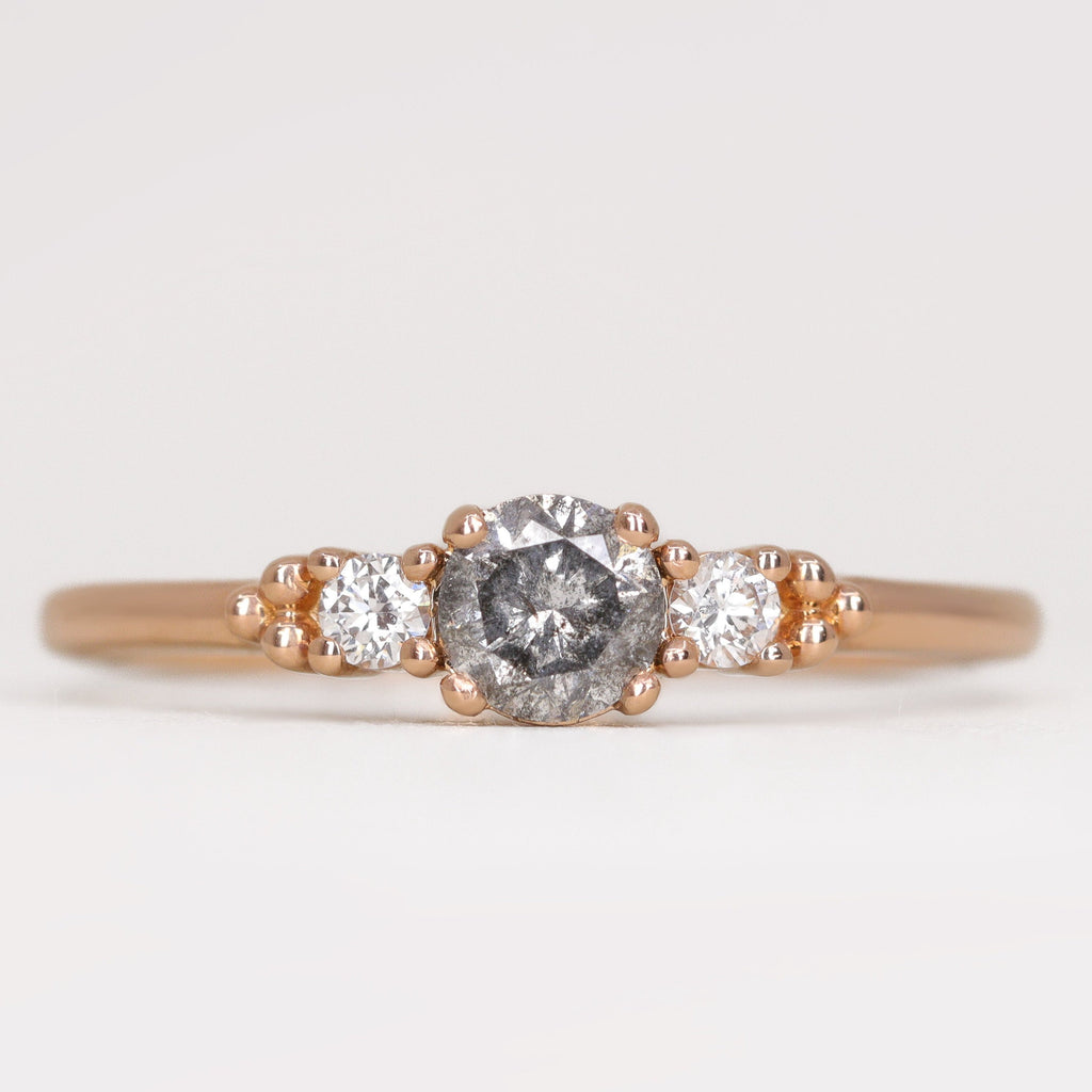 Natalia - Salt & Pepper Diamond Trilogy Ring - Ready-to-Wear Engagement Rings - Ready-to-Ship