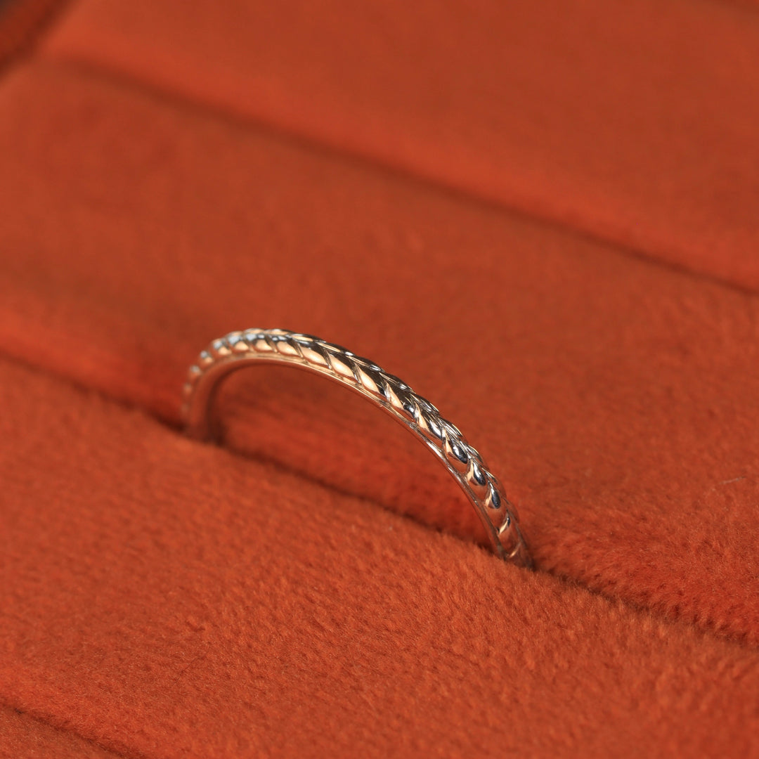 Mia - Braided Pattern Wedding Ring - Made-to-Order